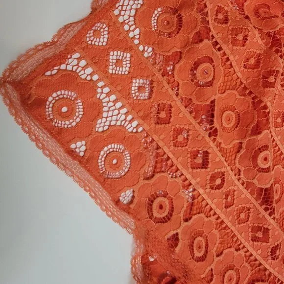 Free People Just Like Honey Coral Orange Lace Dress